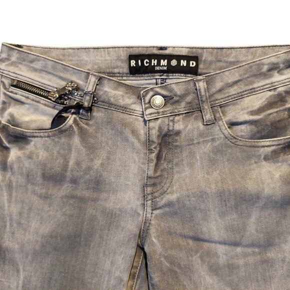 John Richmond ROCKER Straight Leg Grey Acid Wash Denim Jeans Sz 28 x 35 NWT - Picture 5 of 14